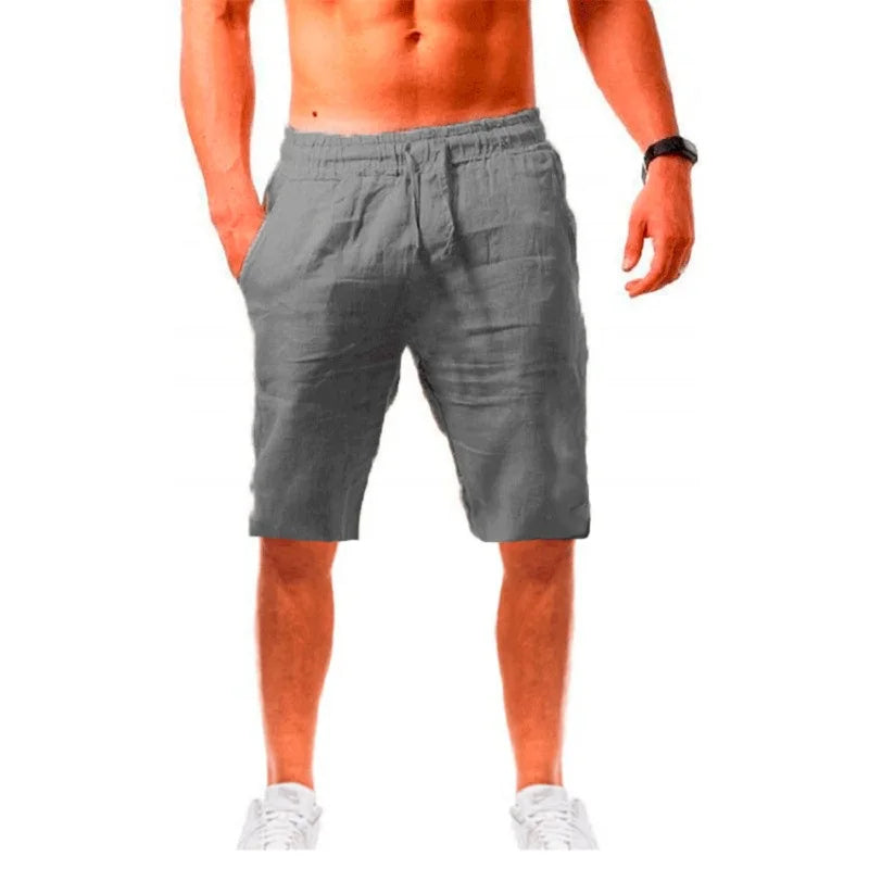 New Men's Cotton Linen Shorts Pants Male Summer Breathable Solid Color Linen Trousers Fitness Streetwear S-3XL - Dragonbeast