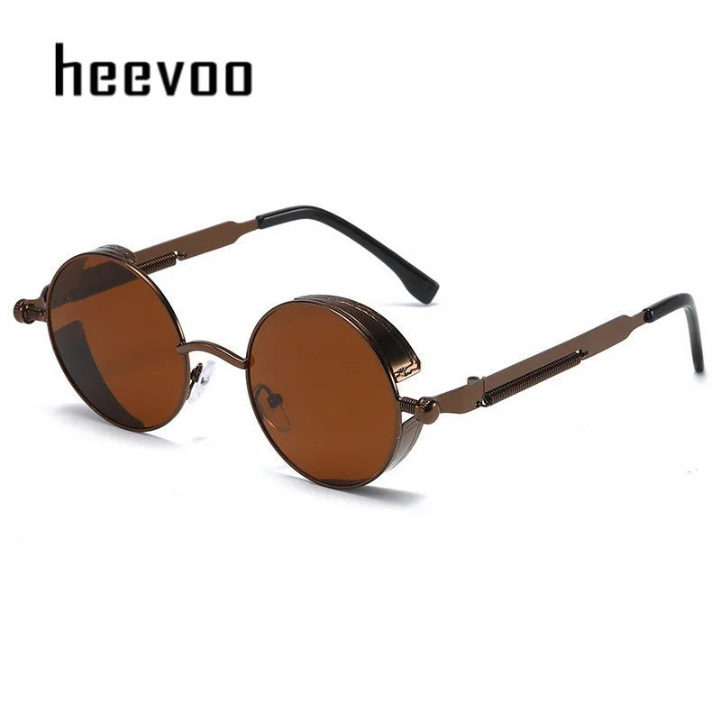 Metal Steampunk Sunglasses Men Women Fashion Round Glasses Brand Designer Vintage Sun Glasses High Quality Oculos de sol 2021 - Dragonbeast