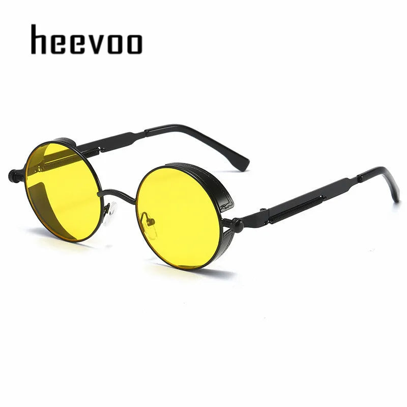 Metal Steampunk Sunglasses Men Women Fashion Round Glasses Brand Designer Vintage Sun Glasses High Quality Oculos de sol 2021 - Dragonbeast