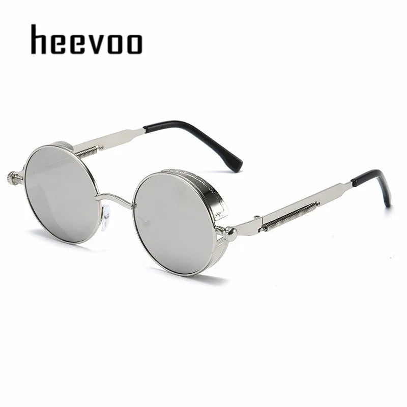 Metal Steampunk Sunglasses Men Women Fashion Round Glasses Brand Designer Vintage Sun Glasses High Quality Oculos de sol 2021 - Dragonbeast