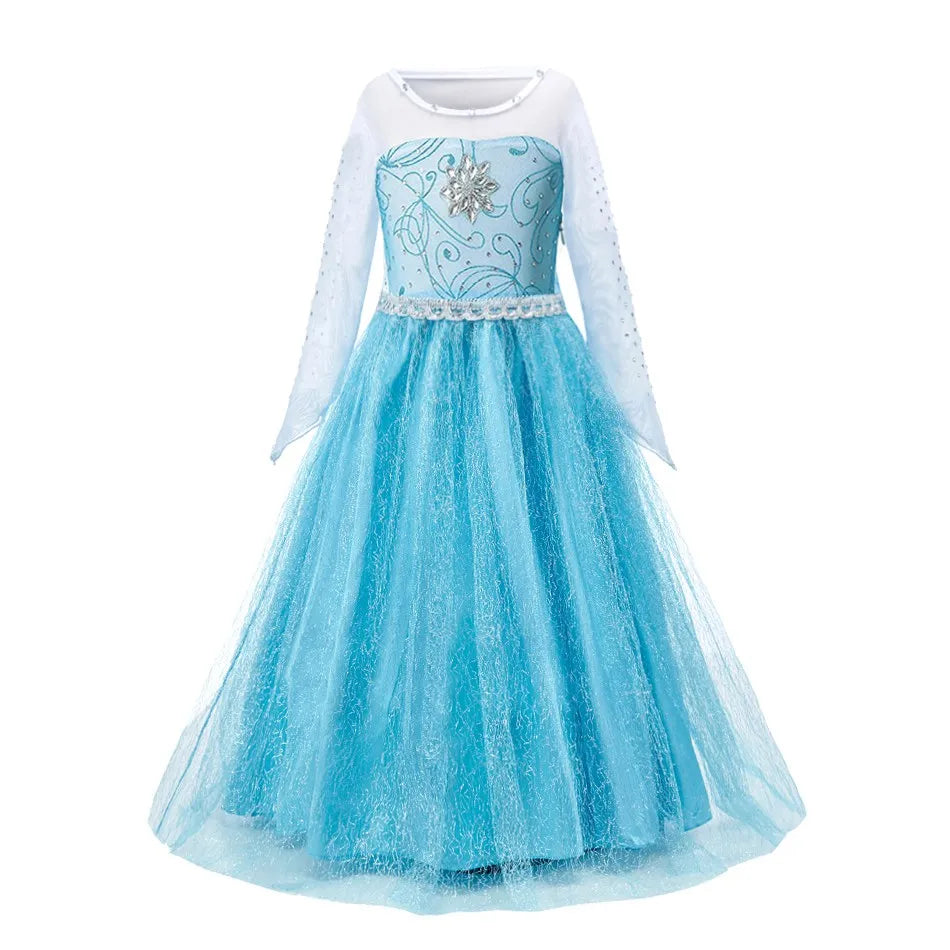 Girls Princess Dress Kids Cinderella Snow White Aurora Sofia Rapunzel Cinderella Halloween Costume Children Birthday Party Dress - Dragonbeast