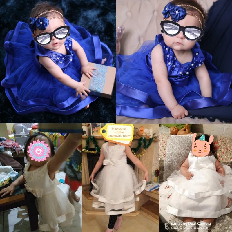 2024 Toddler Baby Girls Summer Dresses Infant Princess 1 Year Birthday Party Dress Elegant Kids Girl Christmas Wedding Costume - Dragonbeast