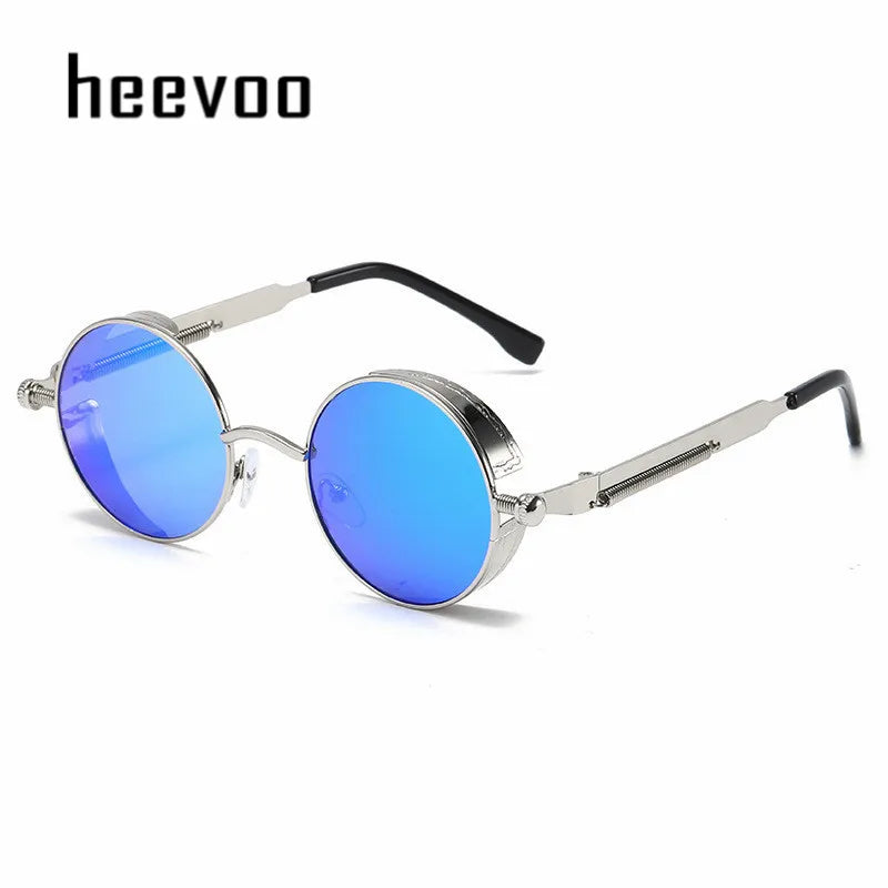 Metal Steampunk Sunglasses Men Women Fashion Round Glasses Brand Designer Vintage Sun Glasses High Quality Oculos de sol 2021 - Dragonbeast