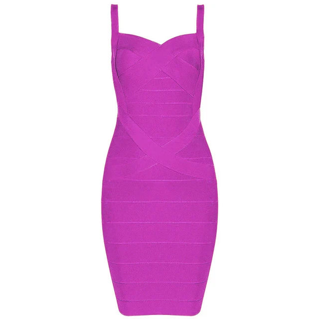 Women'S Sexy Bandage Dresses Christmas Autumn Sleeveless Spaghetti Belt Stretching Fitness Club Party Dress Mini Bodyconvestodos - Dragonbeast