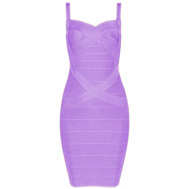 Women'S Sexy Bandage Dresses Christmas Autumn Sleeveless Spaghetti Belt Stretching Fitness Club Party Dress Mini Bodyconvestodos - Dragonbeast