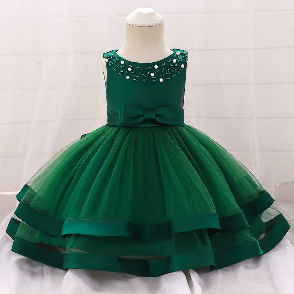 2024 Toddler Baby Girls Summer Dresses Infant Princess 1 Year Birthday Party Dress Elegant Kids Girl Christmas Wedding Costume - Dragonbeast