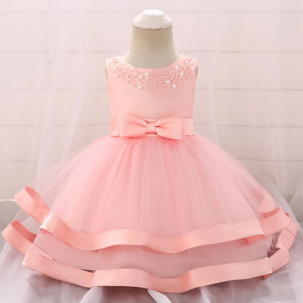 2024 Toddler Baby Girls Summer Dresses Infant Princess 1 Year Birthday Party Dress Elegant Kids Girl Christmas Wedding Costume - Dragonbeast