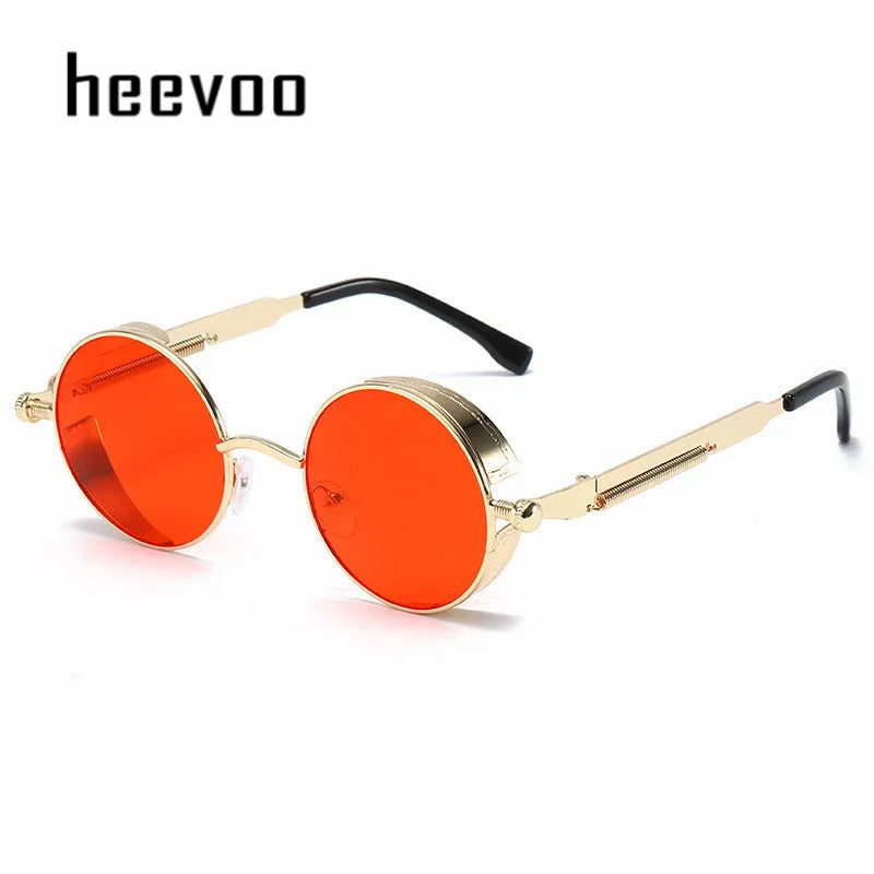 Metal Steampunk Sunglasses Men Women Fashion Round Glasses Brand Designer Vintage Sun Glasses High Quality Oculos de sol 2021 - Dragonbeast