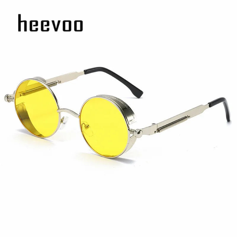 Metal Steampunk Sunglasses Men Women Fashion Round Glasses Brand Designer Vintage Sun Glasses High Quality Oculos de sol 2021 - Dragonbeast