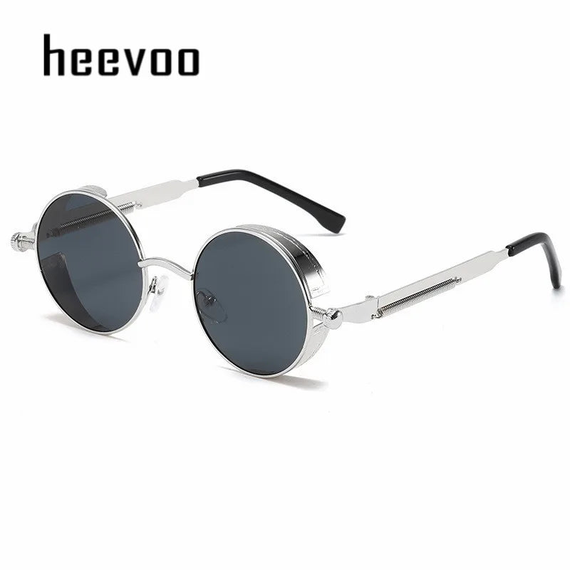 Metal Steampunk Sunglasses Men Women Fashion Round Glasses Brand Designer Vintage Sun Glasses High Quality Oculos de sol 2021 - Dragonbeast