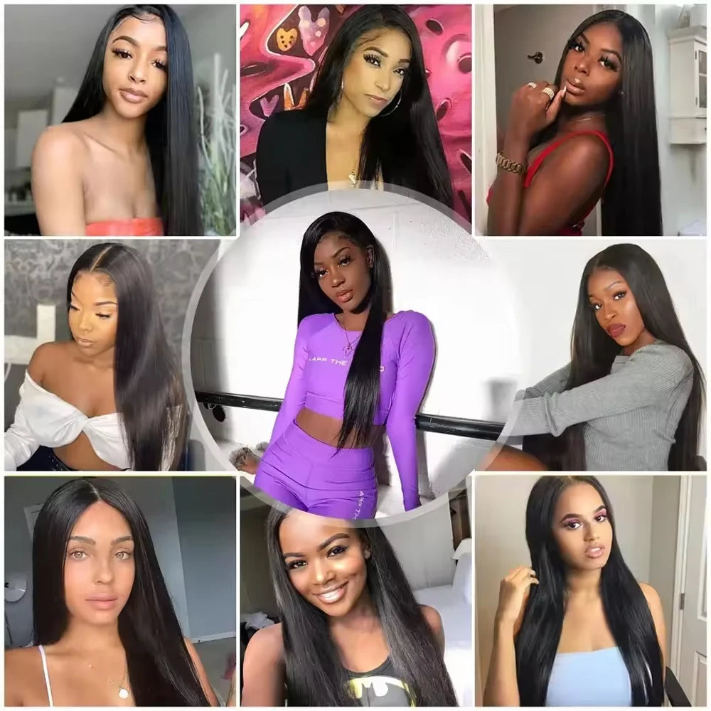 16A Brazilian Straight Human Hair Bundles Deal 100% Unprocessed Virgin Hair Extensions Promotion Cheap Weave 30 40Inch Bundles