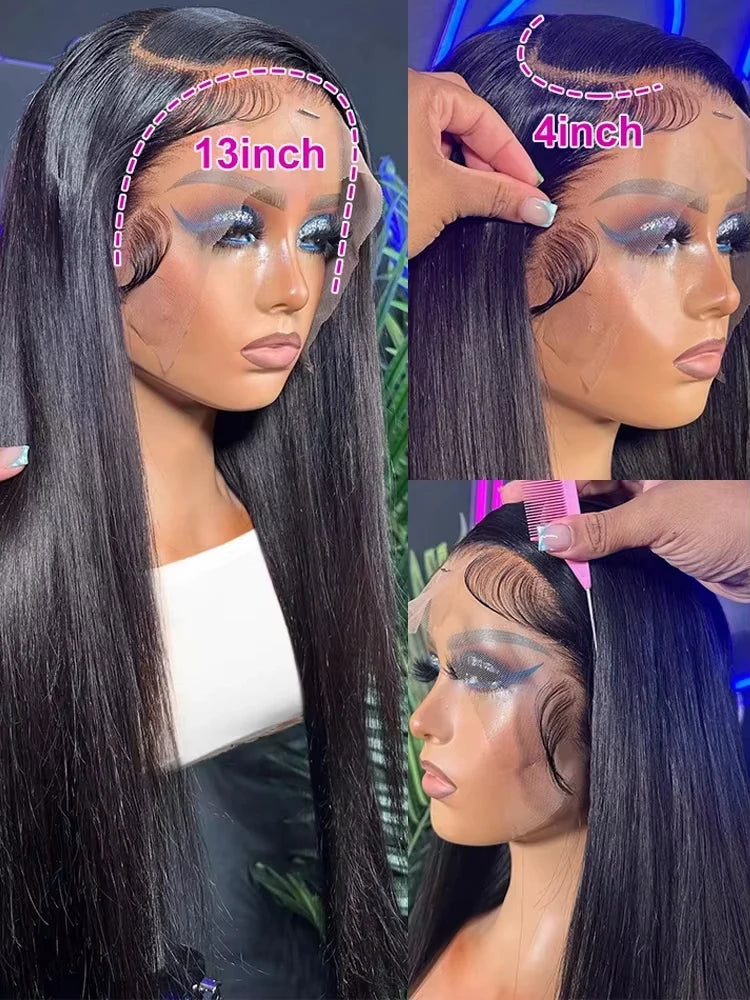 30 Inch Bone Straight Lace Front Wigs Human Hair 13x6 250 Density Hd Lace Frontal Wig 13x4 Brazilian Hair Pre Plucked For Women - Dragonbeast