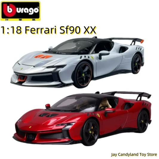 New Original Bburago 1:18 Ferrari Sf90 Xx Stradale Bianco Car Model Alloy Miniature Diecast Ferrari Sports Car Model Toy Gifts - Dragonbeast