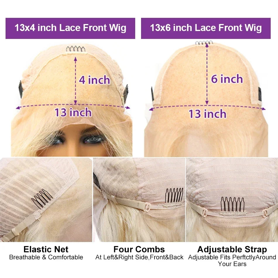 Blonde Body Wave Lace Front Wig HD Transparent Lace 13x4 13x6 Human Hair Wig 613 Pre Plucked Full Frontal Wigs For Black Women - Dragonbeast