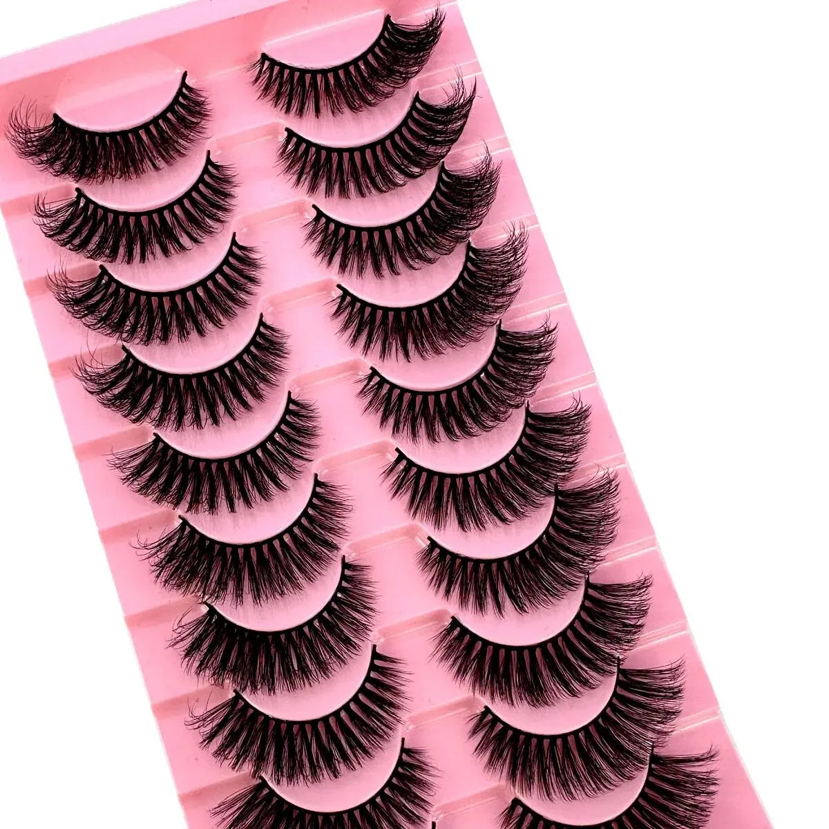 NEW 10 Pairs Cat Eye Lashes Fluffy Faux Mink Lashes 8D Wispy Lashes Pack Dramatic Long Thick Volume Eyelashes False Eyelas - Dragonbeast