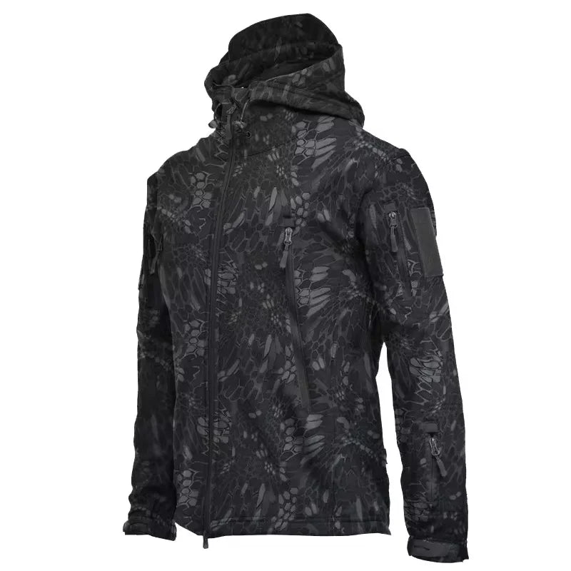 2024 Fall And Winter New Men's Tactical Jacket Sharkskin Soft Shell Windproof Waterproof Jacket Multi-Pocket Warm Men's Clothing - Dragonbeast