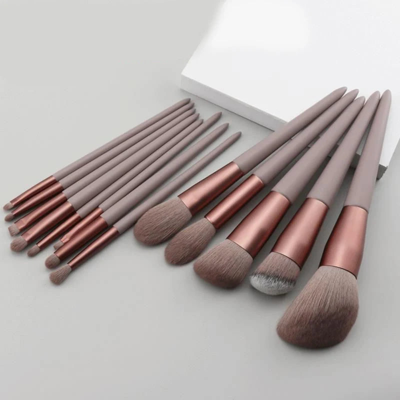 13 PCS Makeup Brushes Set Eye Shadow Foundation Women Cosmetic Brush Eyeshadow Blush Beauty Soft Make Up Tools Bag - Dragonbeast