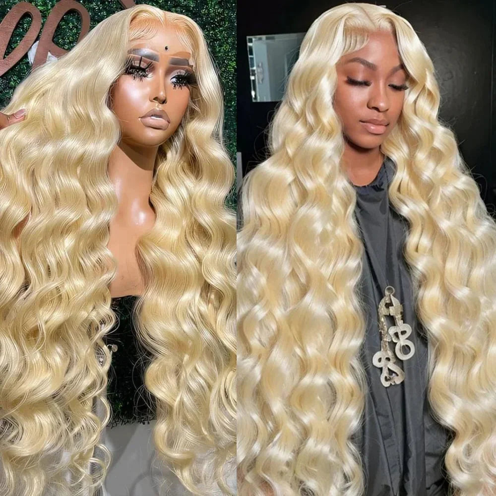 Blonde Body Wave Lace Front Wig HD Transparent Lace 13x4 13x6 Human Hair Wig 613 Pre Plucked Full Frontal Wigs For Black Women - Dragonbeast