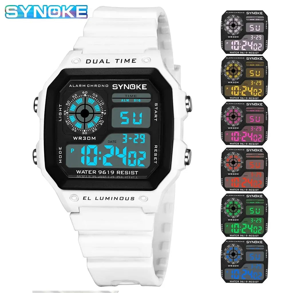 SYNOKE Digital Watches Men Sports Luminous Multifunction Waterproof Women Wristwatch Outdoor and Running Student Seven Lights - Dragonbeast