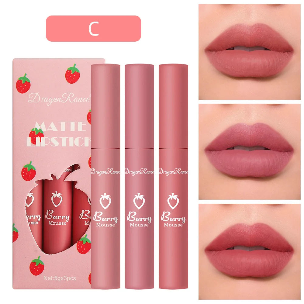 Korean Lipsticks Set Make Up For Women Beauty Cosmetics Matte Lipsticks Waterproof Long lasting The Best Liquid Lip Tint Stain - Dragonbeast