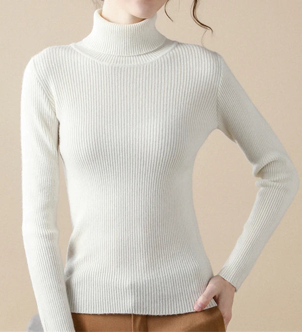 Heliar Women Fall Turtleneck Sweater Knitted Soft Pullovers Cashmere Jumpers Basic Soft Sweaters For Women 2024 Autumn Winter - Dragonbeast