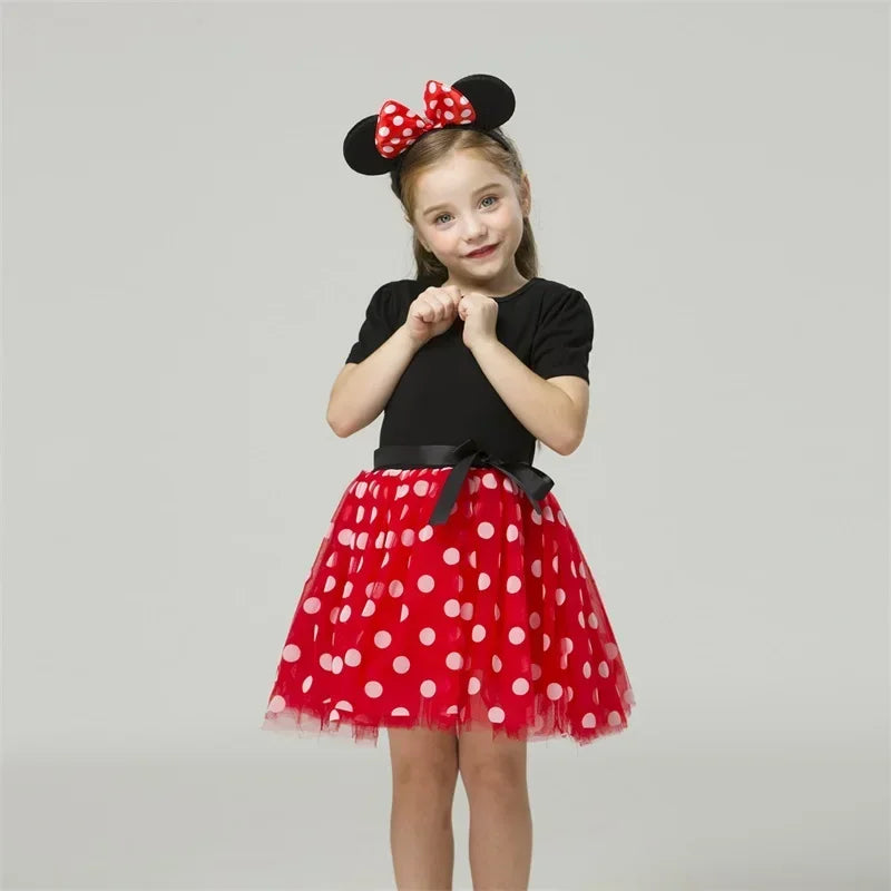 Cute Baby Girl Dress for 1-6Yrs Children 2024 Baby Clothes Kids Minni Mouse Polka Dot Dress Kid Birthday Party Dress for Girls - Dragonbeast