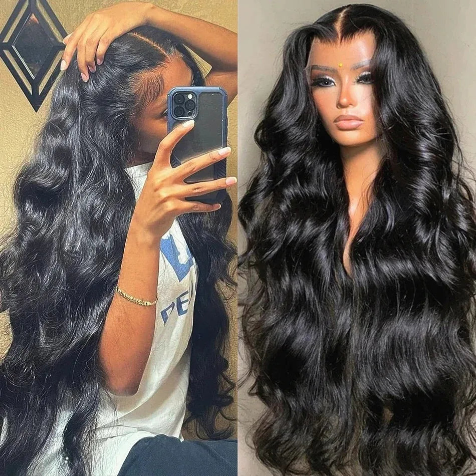 Mossily 40 Inch Body Wave 13x6 HD Lace Frontal Wigs Human Hair 200 Density Brazilian 13x4 Transparent Lace Front Wig For Women - Dragonbeast