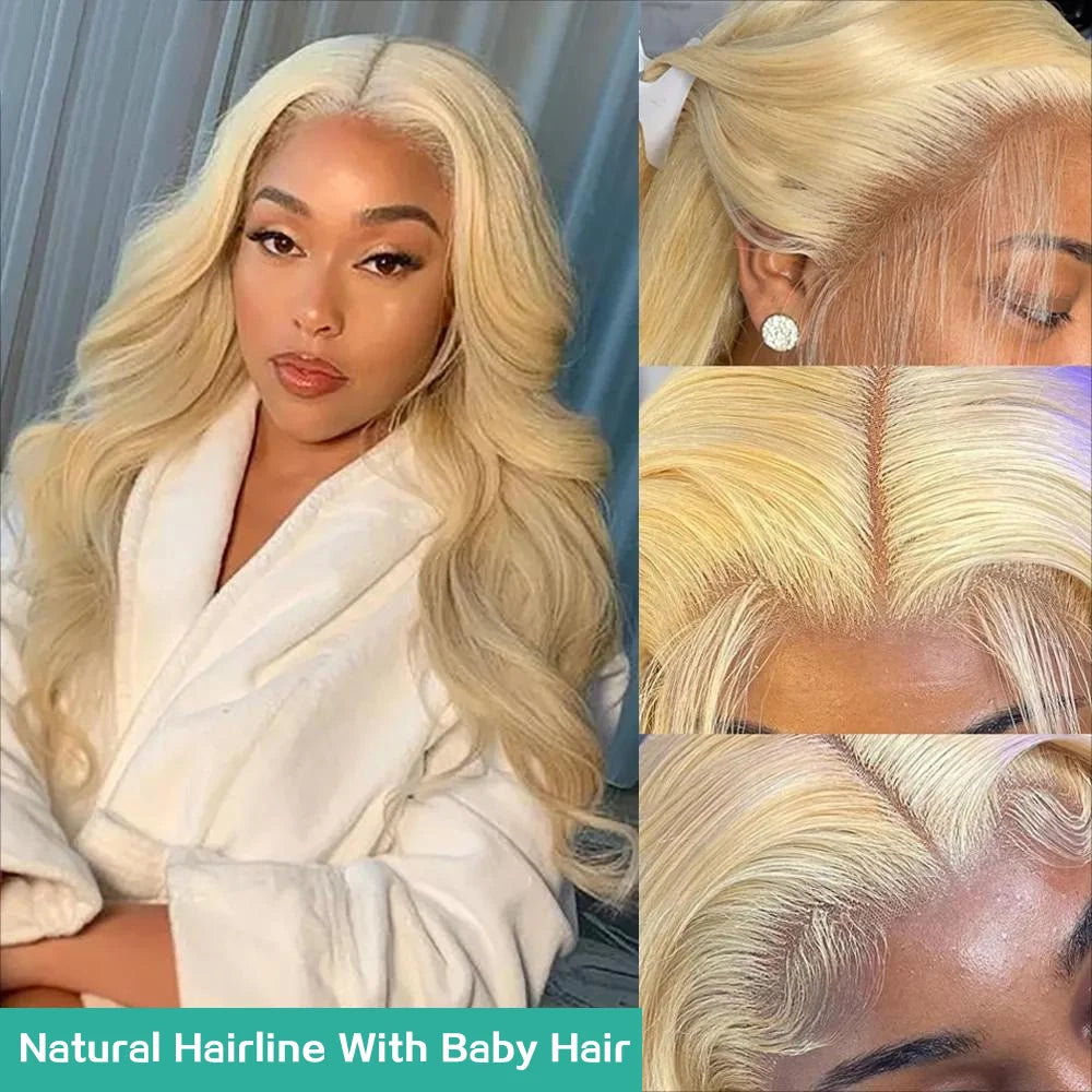 Blonde Body Wave Lace Front Wig HD Transparent Lace 13x4 13x6 Human Hair Wig 613 Pre Plucked Full Frontal Wigs For Black Women - Dragonbeast