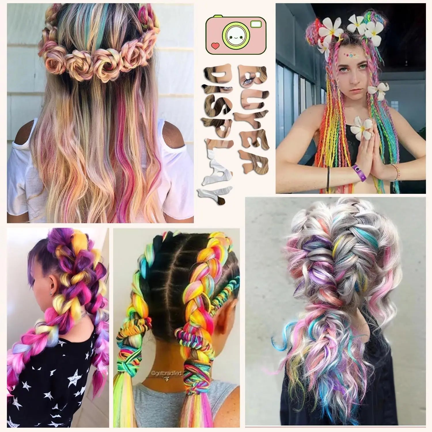 Jumbo Braiding Hair Rainbow Colors Extensions Fiber Mix Four Silky Colorful Twist Hair Extensions  Colored Synthetic Braids - Dragonbeast