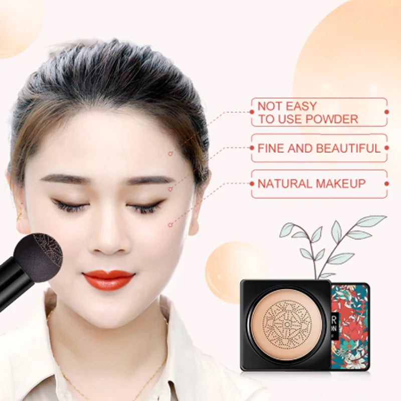 Air Cushion CC Cream Mushroom Head Foundation Moisturizing Long Lasting Face Comestics Natural Brighten Face Base Tone Make Up - Dragonbeast