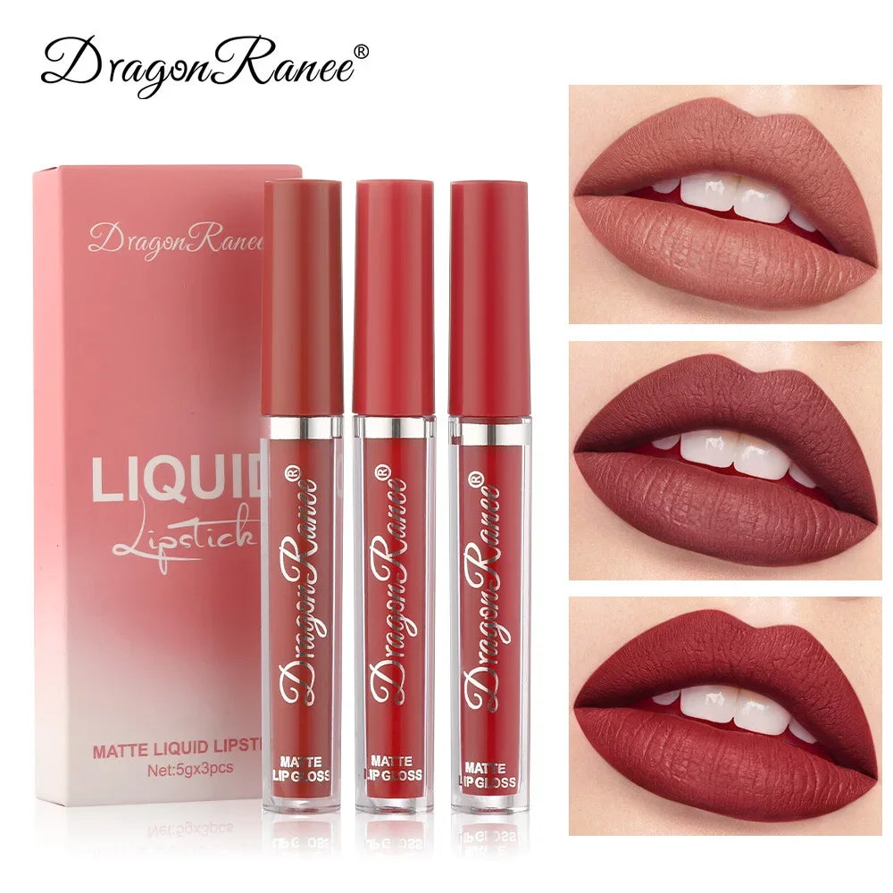 Korean Lipsticks Set Make Up For Women Beauty Cosmetics Matte Lipsticks Waterproof Long lasting The Best Liquid Lip Tint Stain - Dragonbeast