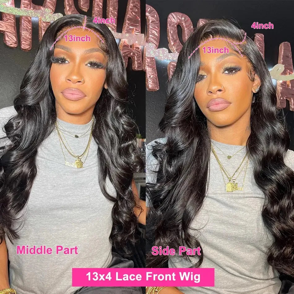 Mossily 40 Inch Body Wave 13x6 HD Lace Frontal Wigs Human Hair 200 Density Brazilian 13x4 Transparent Lace Front Wig For Women - Dragonbeast