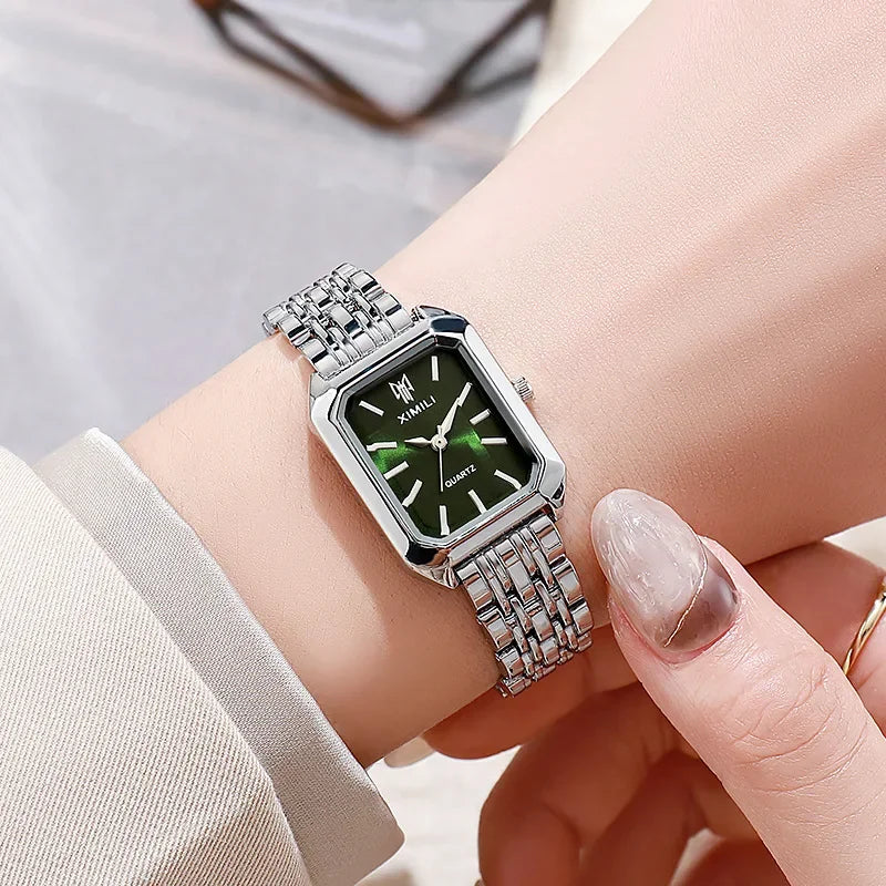 2025 Hot Brand Stainless Steel Strap Watch Women Luxury Gift Quartz Wristwatch Student Fashion Simple Square Quartz Watches - Dragonbeast