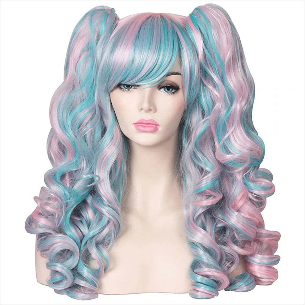 HAIRJOY Synthetic Hair  Long Curly Cosplay Wig with 2 Ponytails Wig Halloween Wig for Party - Dragonbeast