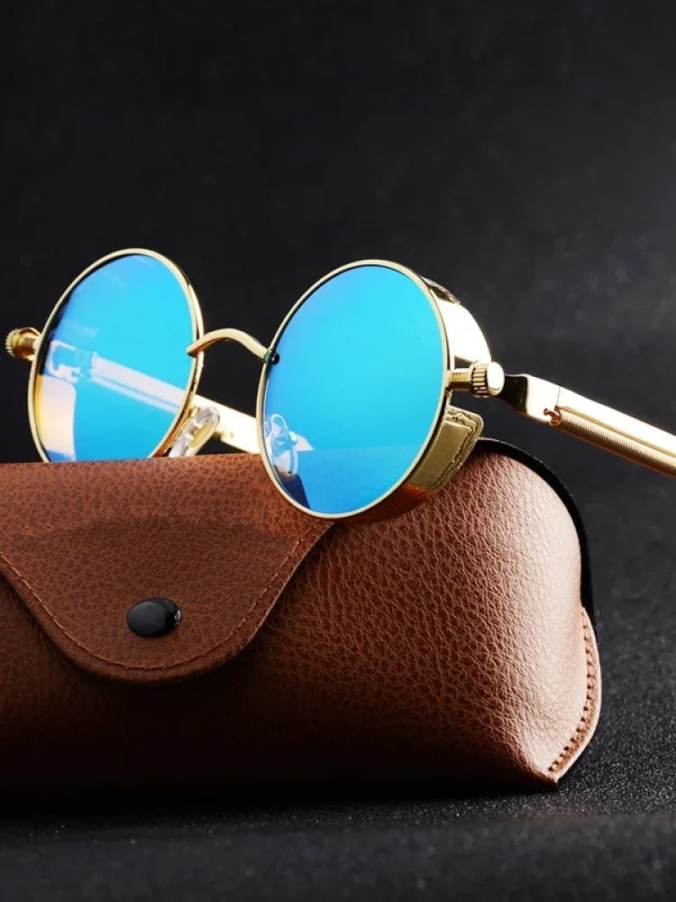 Metal Steampunk Sunglasses Men Women Fashion Round Glasses Brand Designer Vintage Sun Glasses High Quality Oculos de sol 2021 - Dragonbeast