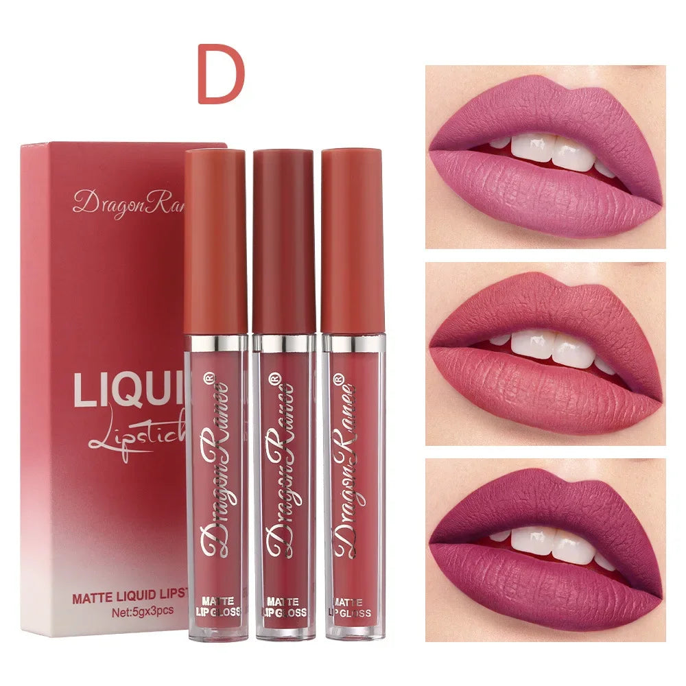 Korean Lipsticks Set Make Up For Women Beauty Cosmetics Matte Lipsticks Waterproof Long lasting The Best Liquid Lip Tint Stain - Dragonbeast