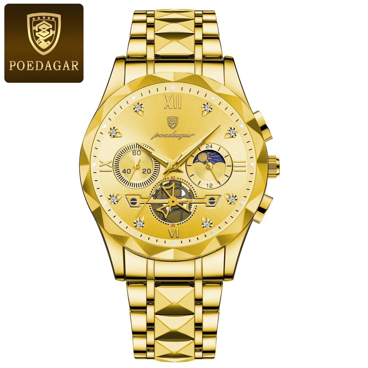 POEDAGAR Luxury Man Wristwatch Waterproof Luminous Chronograph Watch for Men Stainless Steel Men's Quartz Watches reloj hombre - Dragonbeast