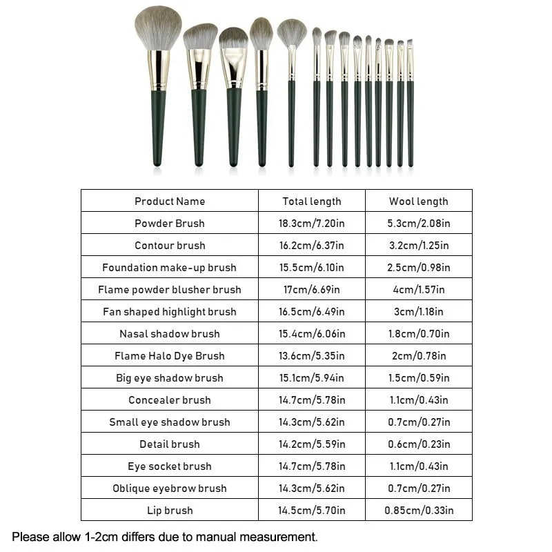 14Pcs Makeup Brushes Set Large Fluffy Soft Eye Shadow Foundation Brush Women Cosmetic Powder Blush Blending Beauty Make Up Tools - Dragonbeast