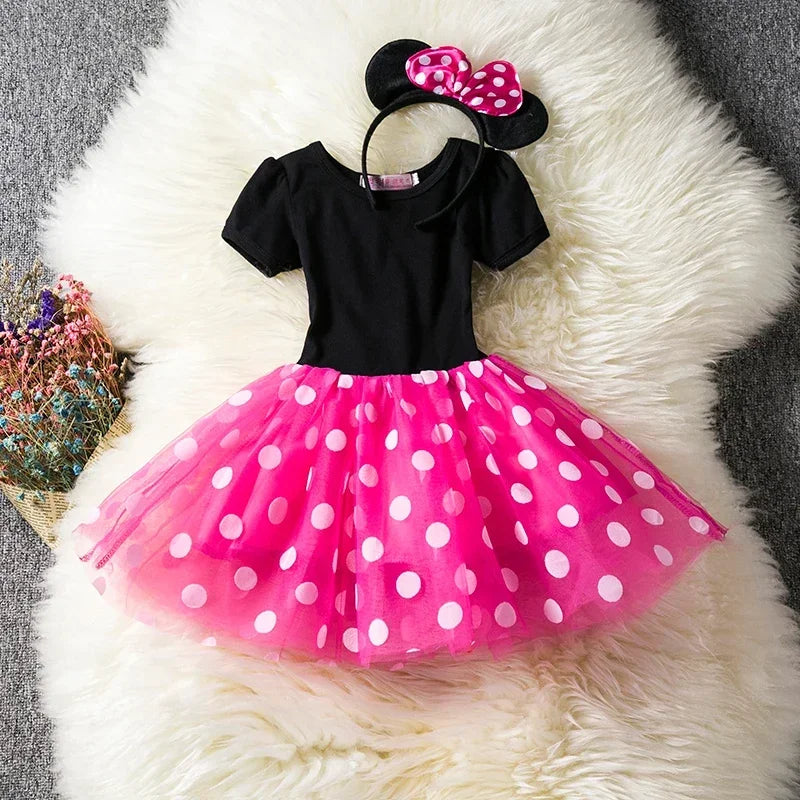 Cute Baby Girl Dress for 1-6Yrs Children 2024 Baby Clothes Kids Minni Mouse Polka Dot Dress Kid Birthday Party Dress for Girls - Dragonbeast