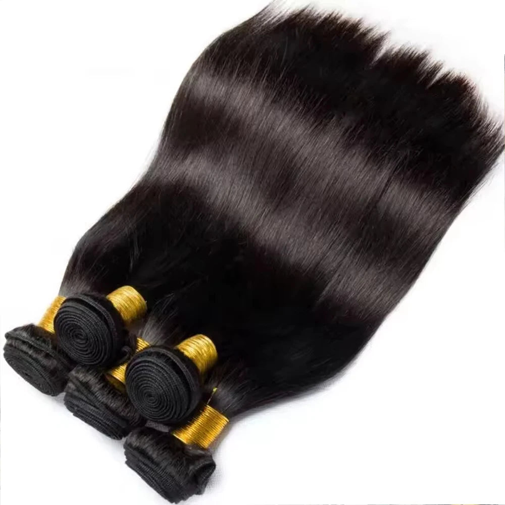 16A Brazilian Straight Human Hair Bundles Deal 100% Unprocessed Virgin Hair Extensions Promotion Cheap Weave 30 40Inch Bundles