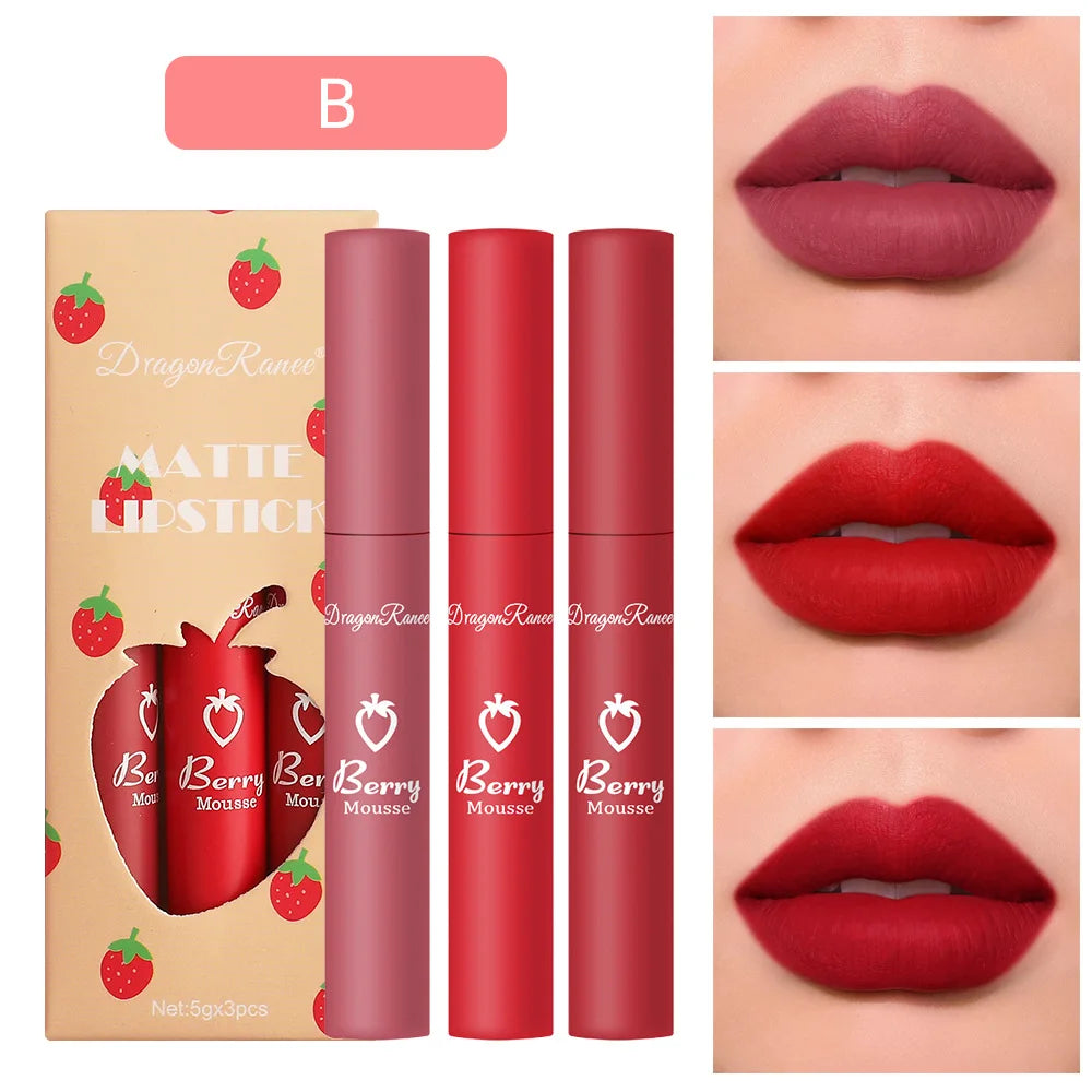 Korean Lipsticks Set Make Up For Women Beauty Cosmetics Matte Lipsticks Waterproof Long lasting The Best Liquid Lip Tint Stain - Dragonbeast