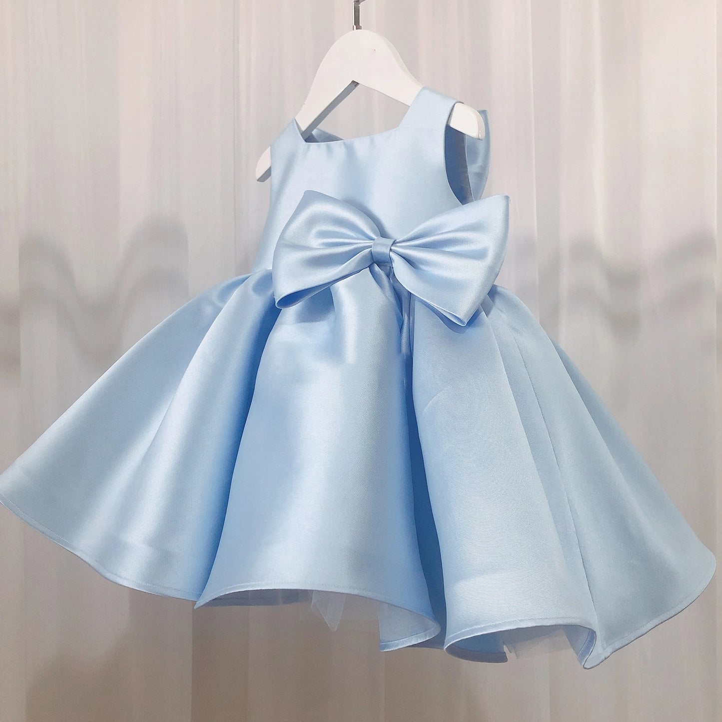 Big Bow Baby Girls Party Dress Toddler 1st Birthday Baptism Princess Kids Dresses for Girl White Wedding Prom Christmas Costumes - Dragonbeast