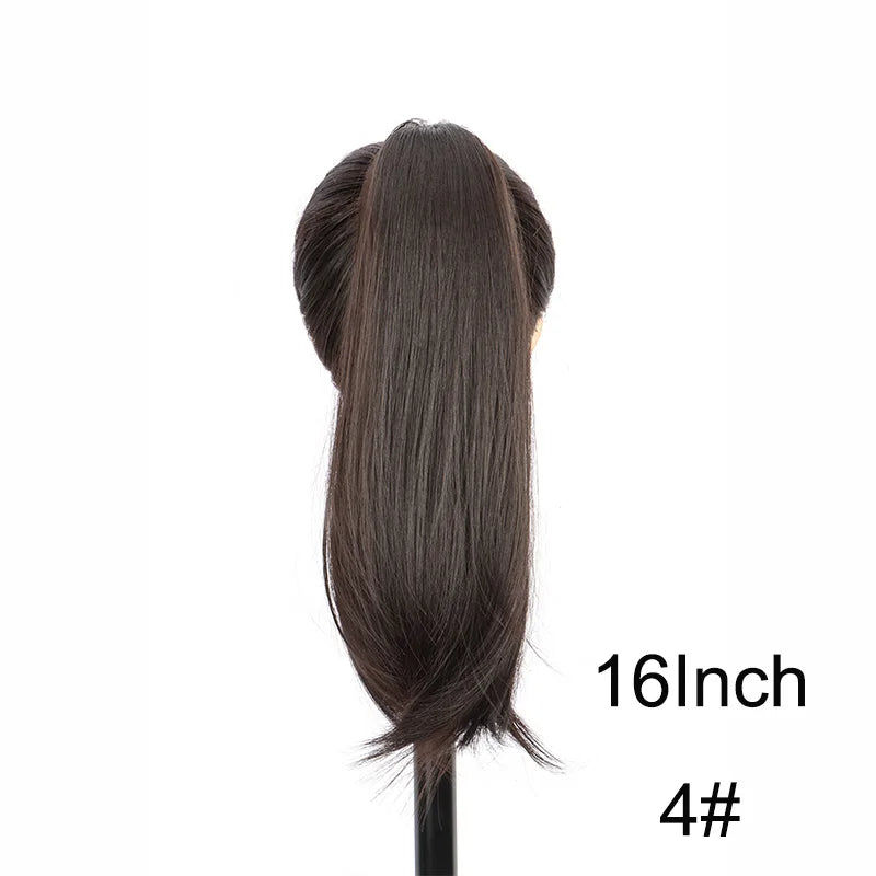 WIGSIN 16Inch/20Inch Synthetic Wig Female Slightly Curver Ponytail Hair Extension Claw Clip in Ponytail Hairpice for Women - Dragonbeast