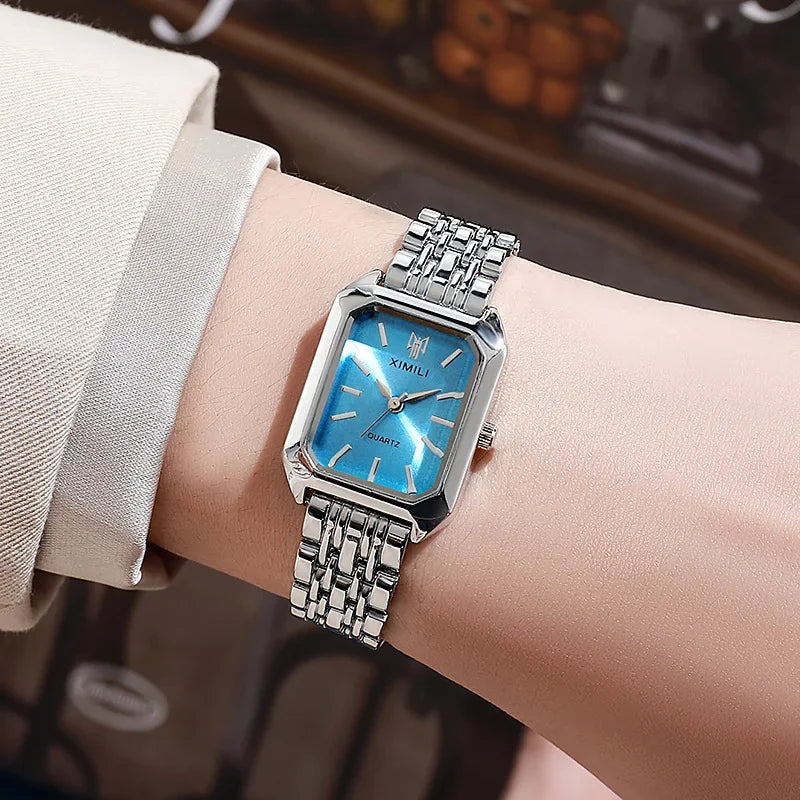 2025 Hot Brand Stainless Steel Strap Watch Women Luxury Gift Quartz Wristwatch Student Fashion Simple Square Quartz Watches - Dragonbeast