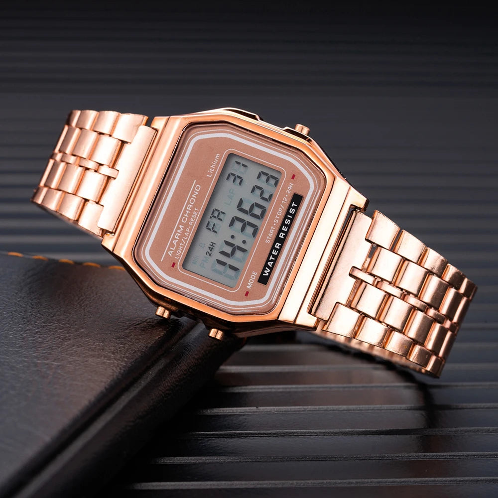 2024 Digital Watches For Men Sports Waterproof Bracelet Clock Gold Electronice LED Wristwatch Women Casucal montre homme relogio - Dragonbeast