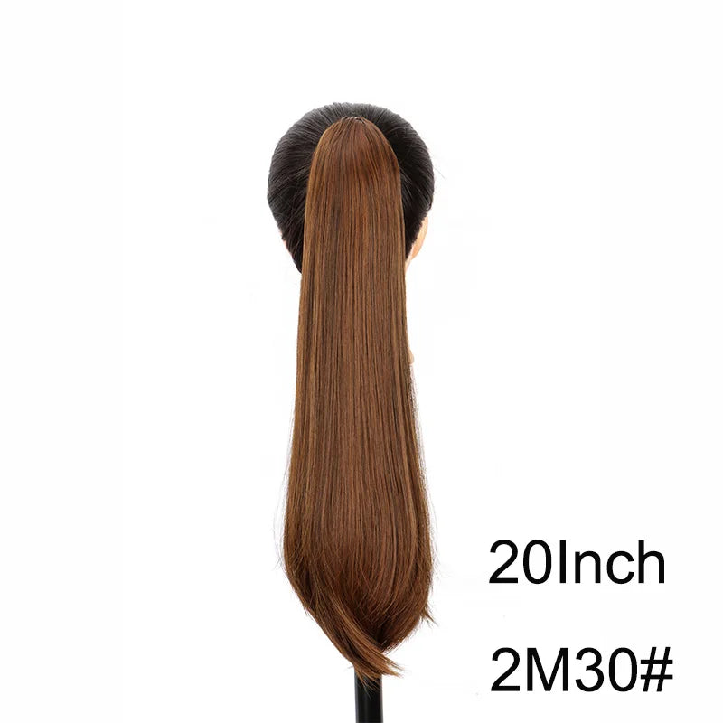 WIGSIN 16Inch/20Inch Synthetic Wig Female Slightly Curver Ponytail Hair Extension Claw Clip in Ponytail Hairpice for Women - Dragonbeast