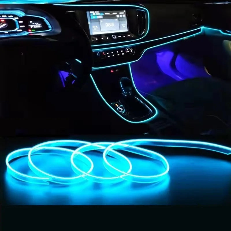 3M Car Cold Light Line LED Car Atmosphere Lamp Flexible Interior Decoration Moulding Trim Strips Light For USB Line Tube - Dragonbeast