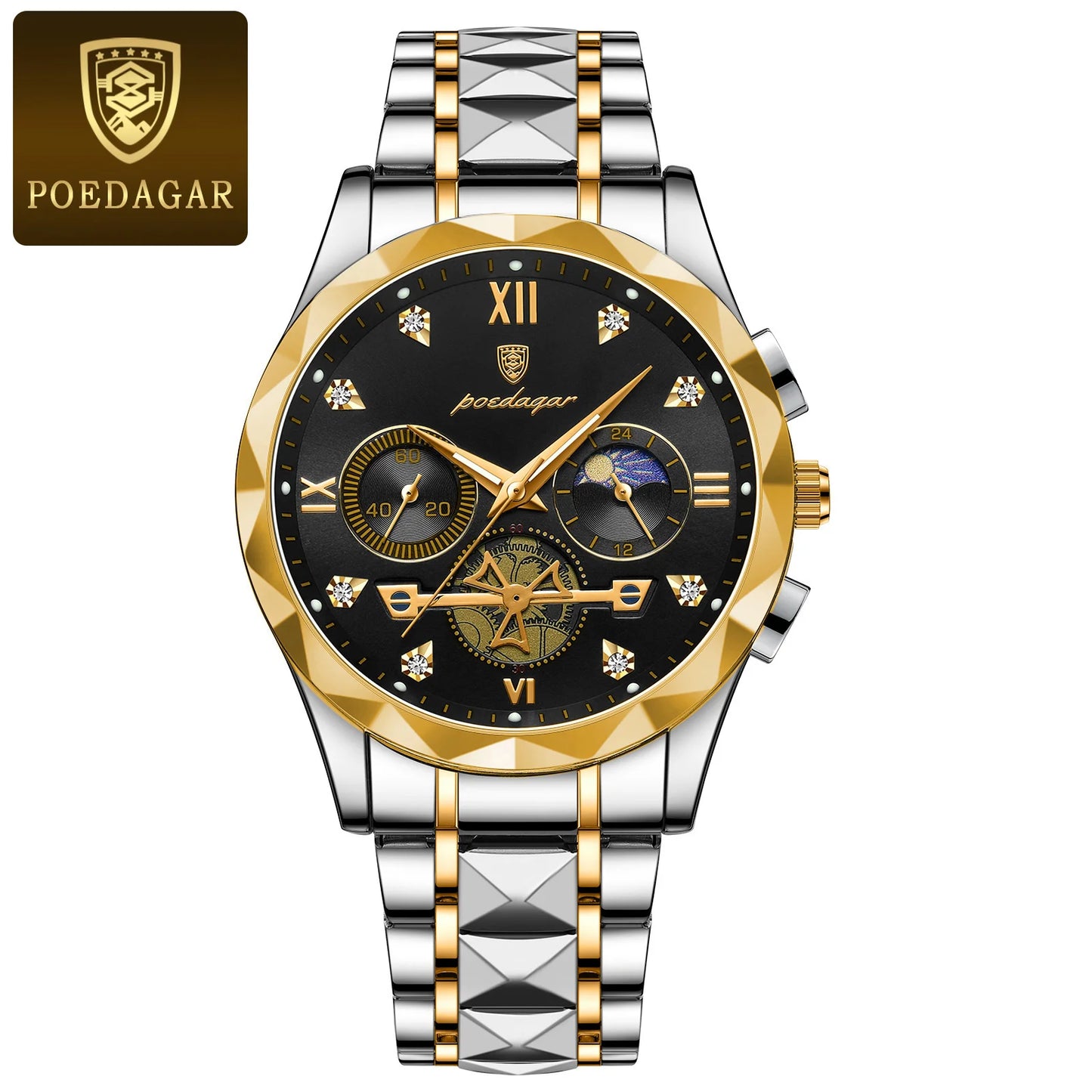 POEDAGAR Luxury Man Wristwatch Waterproof Luminous Chronograph Watch for Men Stainless Steel Men's Quartz Watches reloj hombre - Dragonbeast