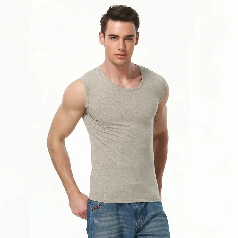 1/3 Piece Men's Wide-shouldered Cotton Vest Youth Sports Fitness Basketball Football Breathable Sweat-absorbent Joker Slim Top - Dragonbeast