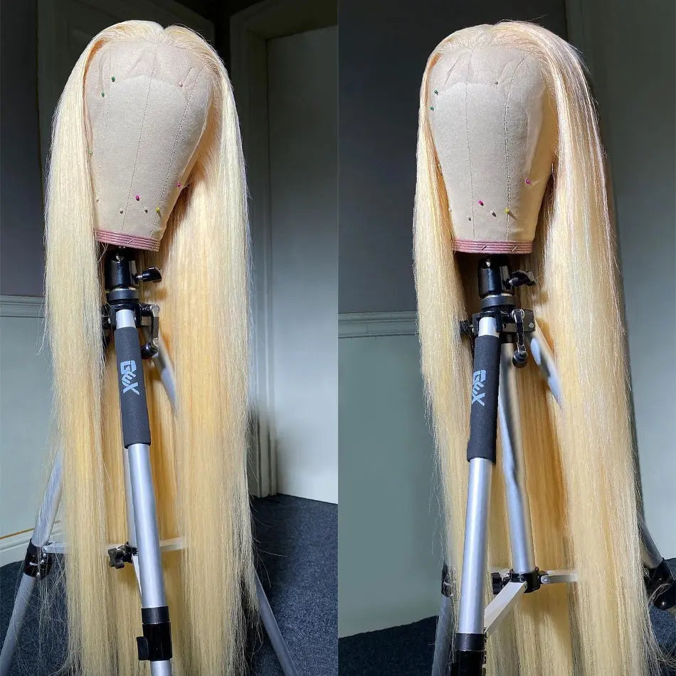 13x6 HD Transparent 613 Blonde Lace Frontal Human Hair Wigs 613 Bob Wig Brazilian Bone Straight 13x4 Lace Front Human Hair Wigs - Dragonbeast